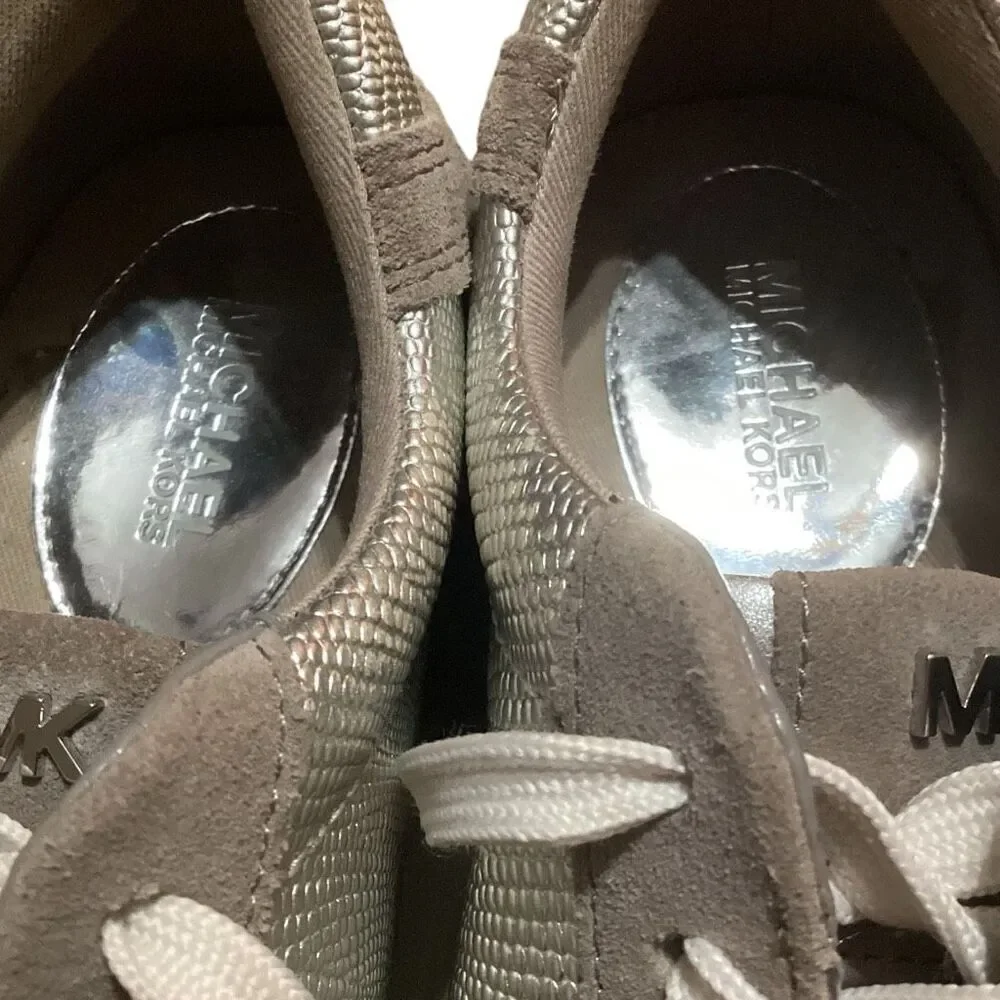 Michael Kors Stanton Trainer Metallic Lace Up Sneaker